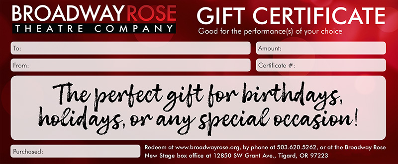 GIFT CERTIFICATE WITH TEXT THAT READS THE PERFECT GIFT FOR BIRTHDAYS, HOLIDAYS, OR ANY SPECIAL OCCASION.