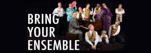 Groups banner - features promotional photography from Murder for Two.