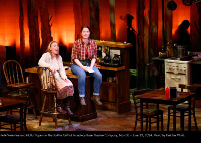 Danielle Valentine and Malia Tippets in The Spitfire Grill at Broadway Rose Theatre Company, May 30 - June 23, 2024. Photo by Fletcher Wold.