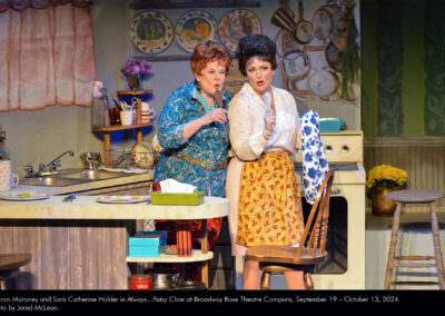 Sharon Maroney and Sara Catherine Holder in Always... Patsy Cline at Broadway Rose Theatre Company, September 19 - October 13, 2024. Photo by Jared McLean.