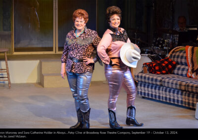 Sharon Maroney and Sara Catherine Holder in Always... Patsy Cline at Broadway Rose Theatre Company, September 19 - October 13, 2024. Photo by Jared McLean.